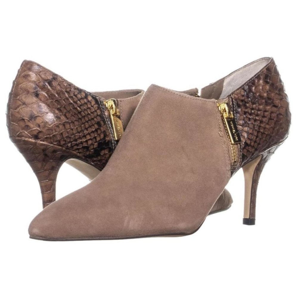 MICHAEL Michael Kors Brown and Tan Snake Print Heeled Boots